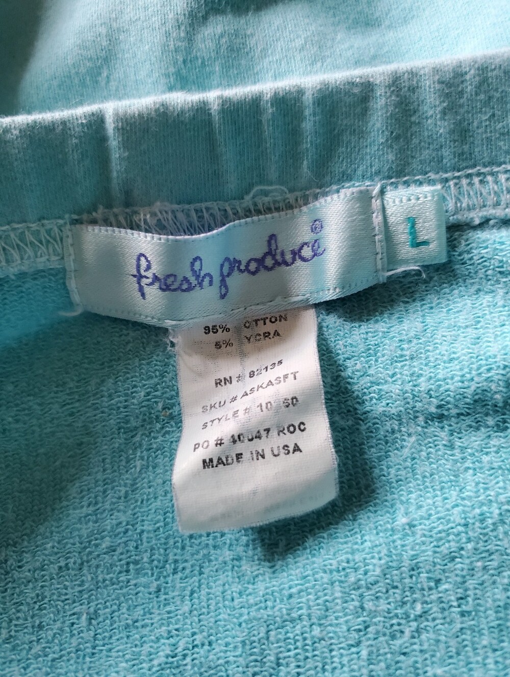 Fresh Produce Aqua Blue Coastal Preppy Cotton Lycra Terry Ruffle Hem Skirt - Picture 4 of 7